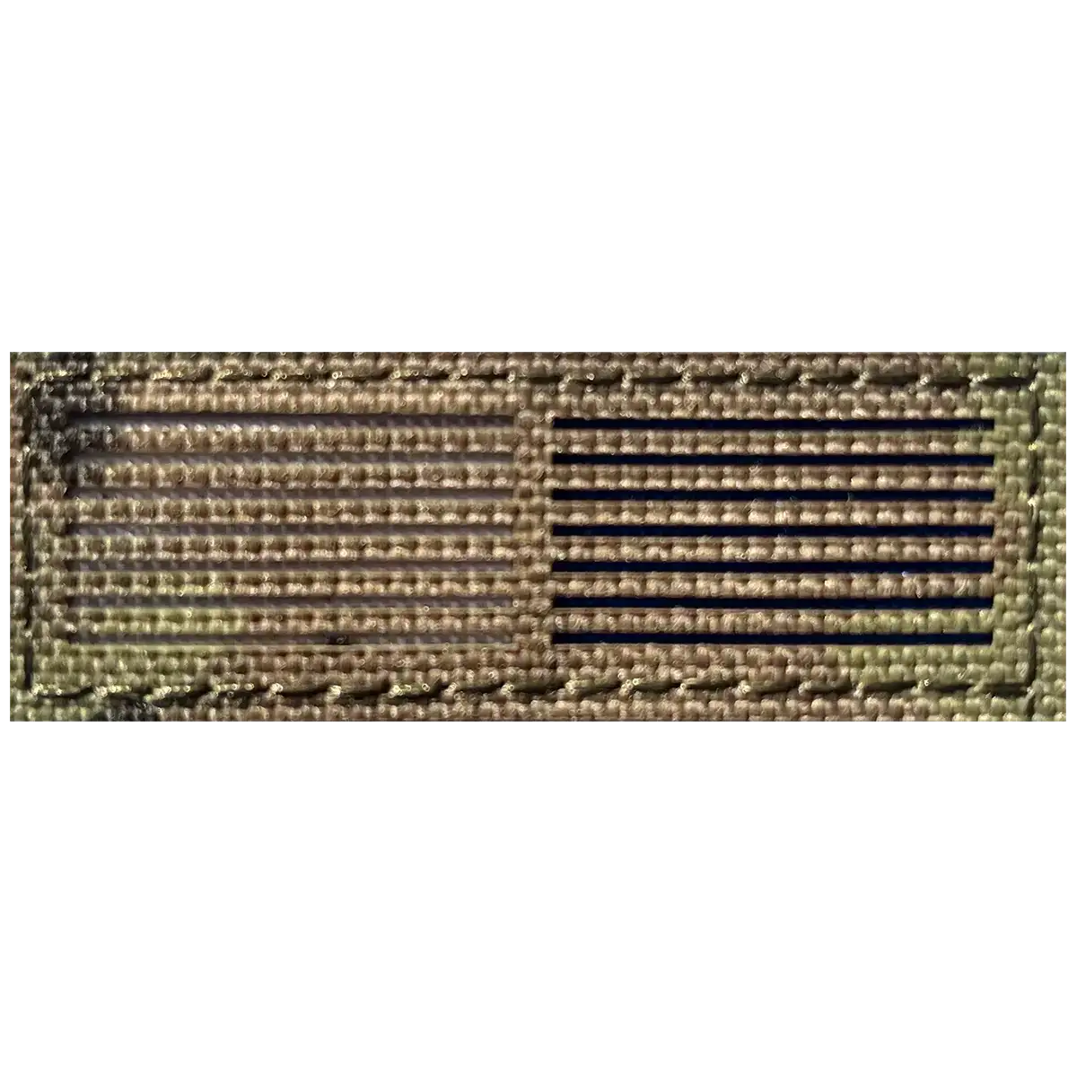 Multiple tan Velcro patches with laser cut design, rectangular shape, detailed stitching, and black lining for military recognition - SKU: JB1647