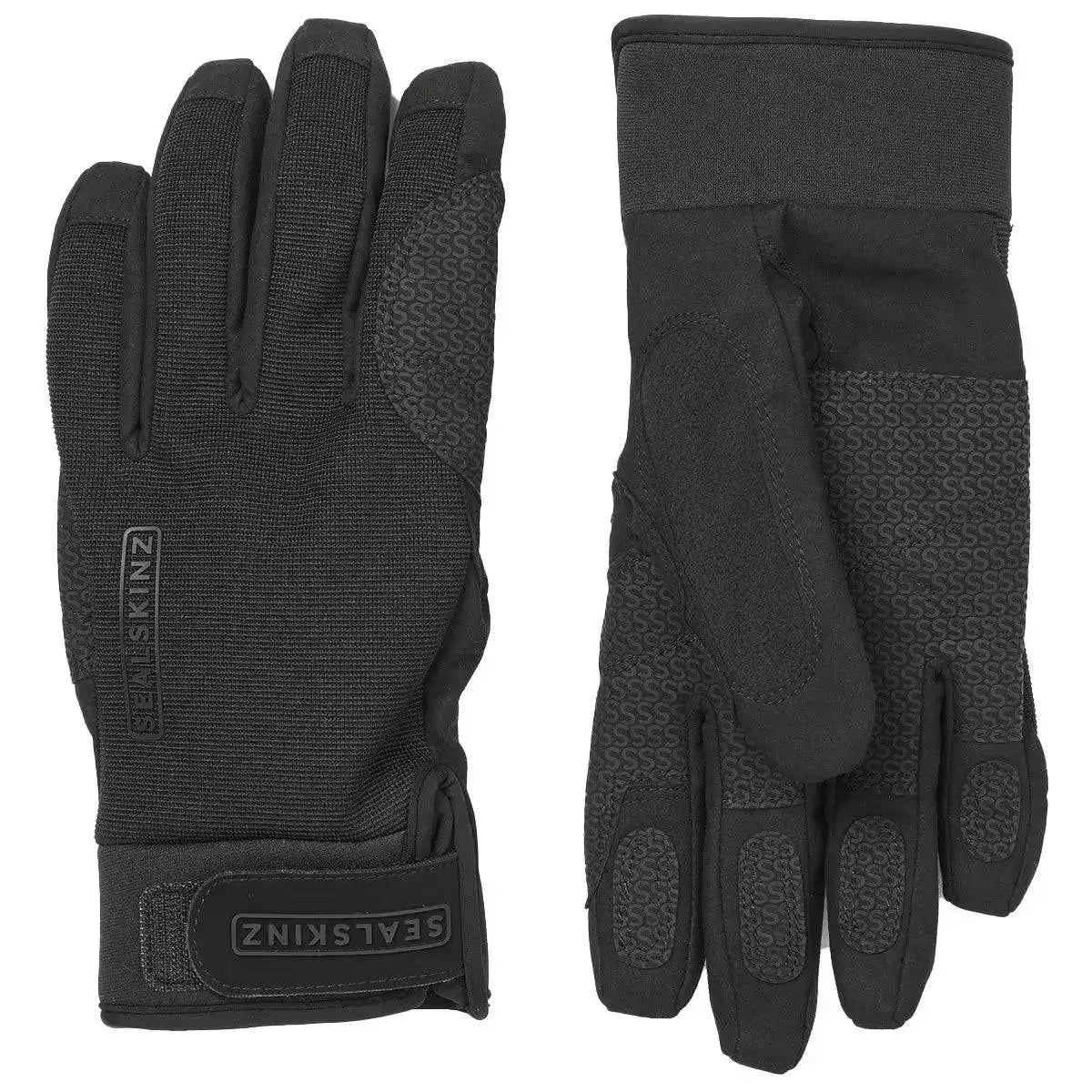 SealSkinz Harling Waterproof All Weather Gloves in all-black, offering protection and grip for hunting and shooting in various conditions. from John Bull Clothing