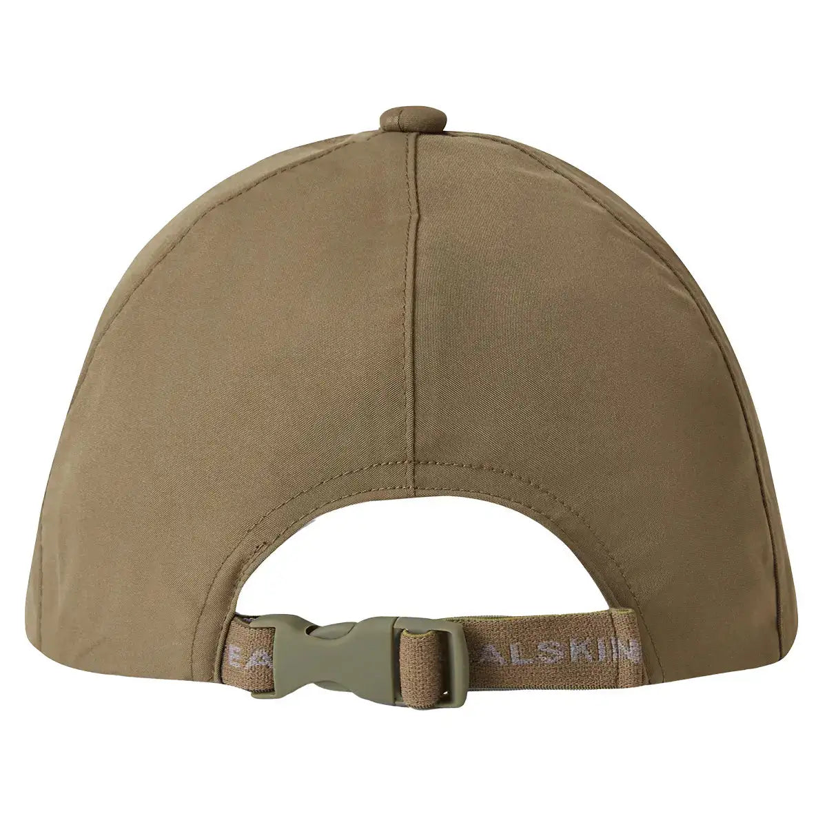 Back view of olive Sealskinz Salle Waterproof Foldable Peak Cap with adjustable strap and Sealskinz branding for a secure fit. from John Bull Clothing
