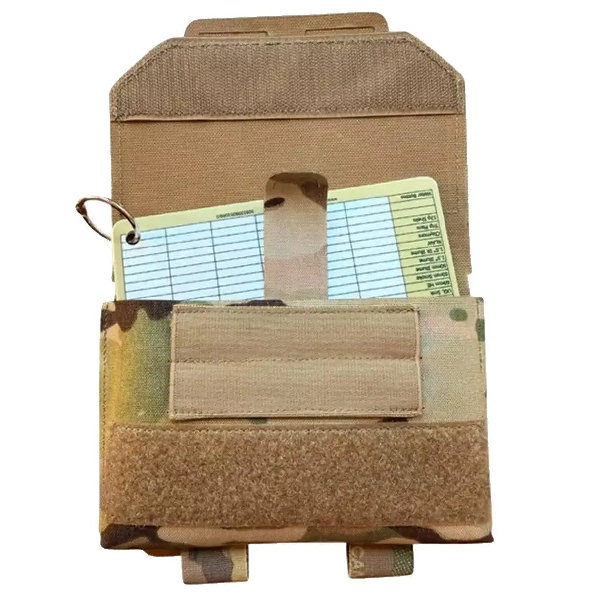 Open Spectre Admin Sleeve Multicam displaying internal admin storage with notepad, designed for efficient field organization. from John Bull Clothing