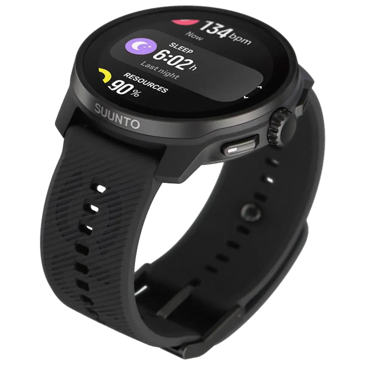 Suunto Race S GPS Sports Watch displaying sleep tracking and resource data. Perfect for monitoring health and recovery.