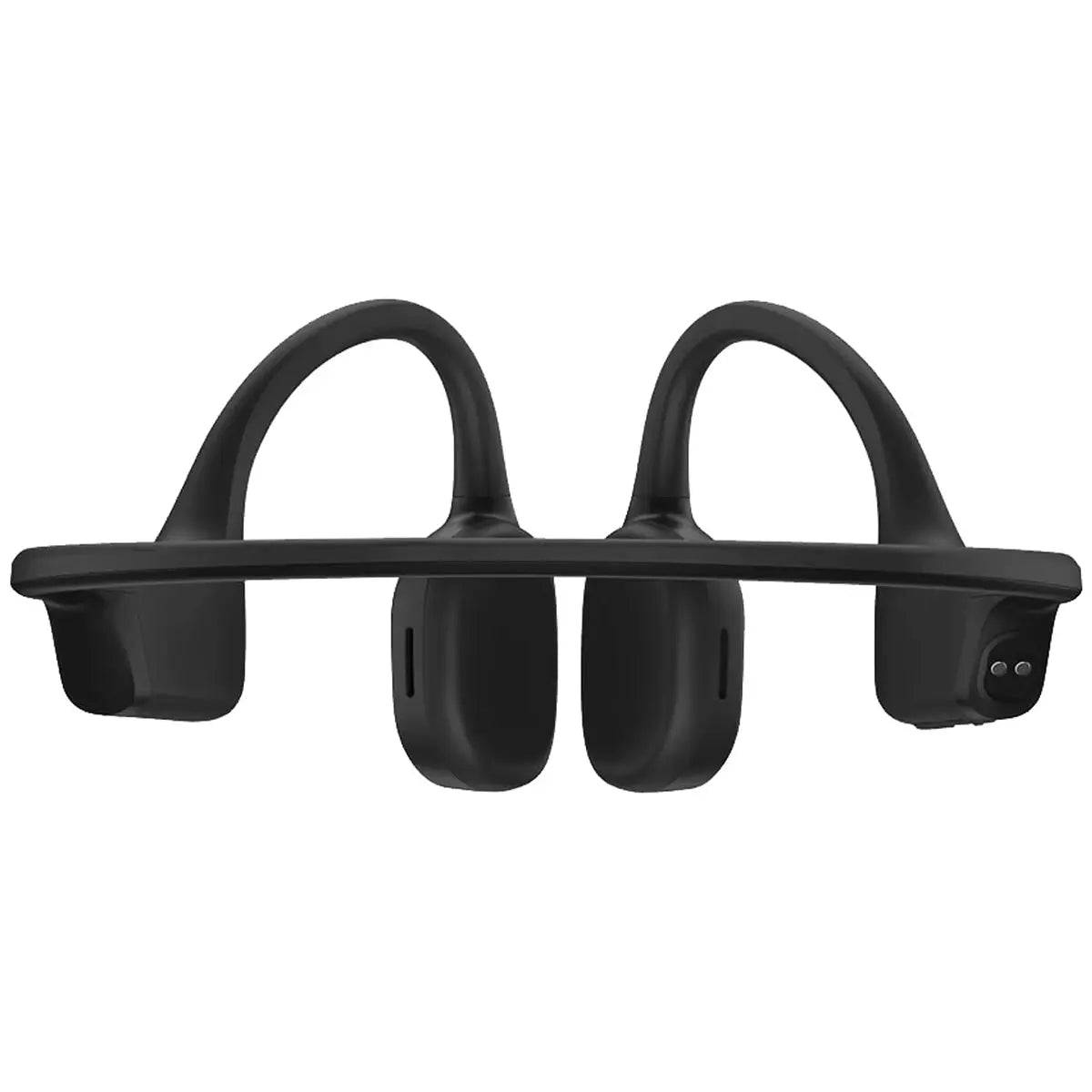 Rear view of Suunto Sonic Open Ear Bone Headphones in black, showcasing the flexible and durable frame for a secure fit.