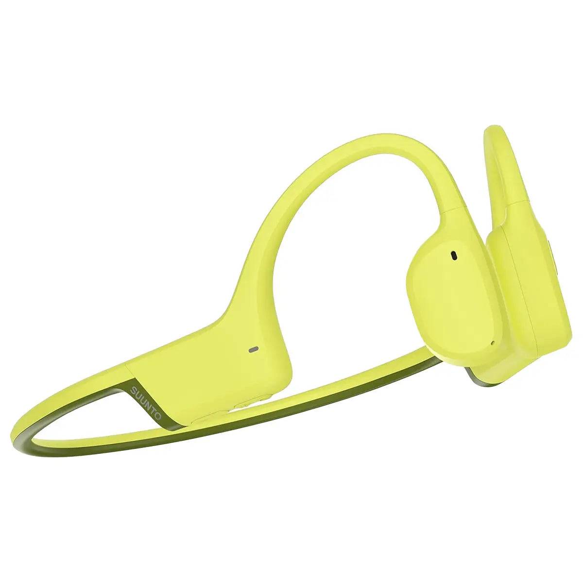 Suunto Sonic Open Ear Bone Headphones in vibrant yellow, featuring a lightweight and ergonomic design for comfortable all-day wear.
