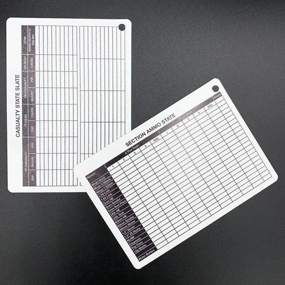 A6 Double Sided Section Ammo-Casualty Slate Battle Card - John Bull Clothing from John Bull Clothing