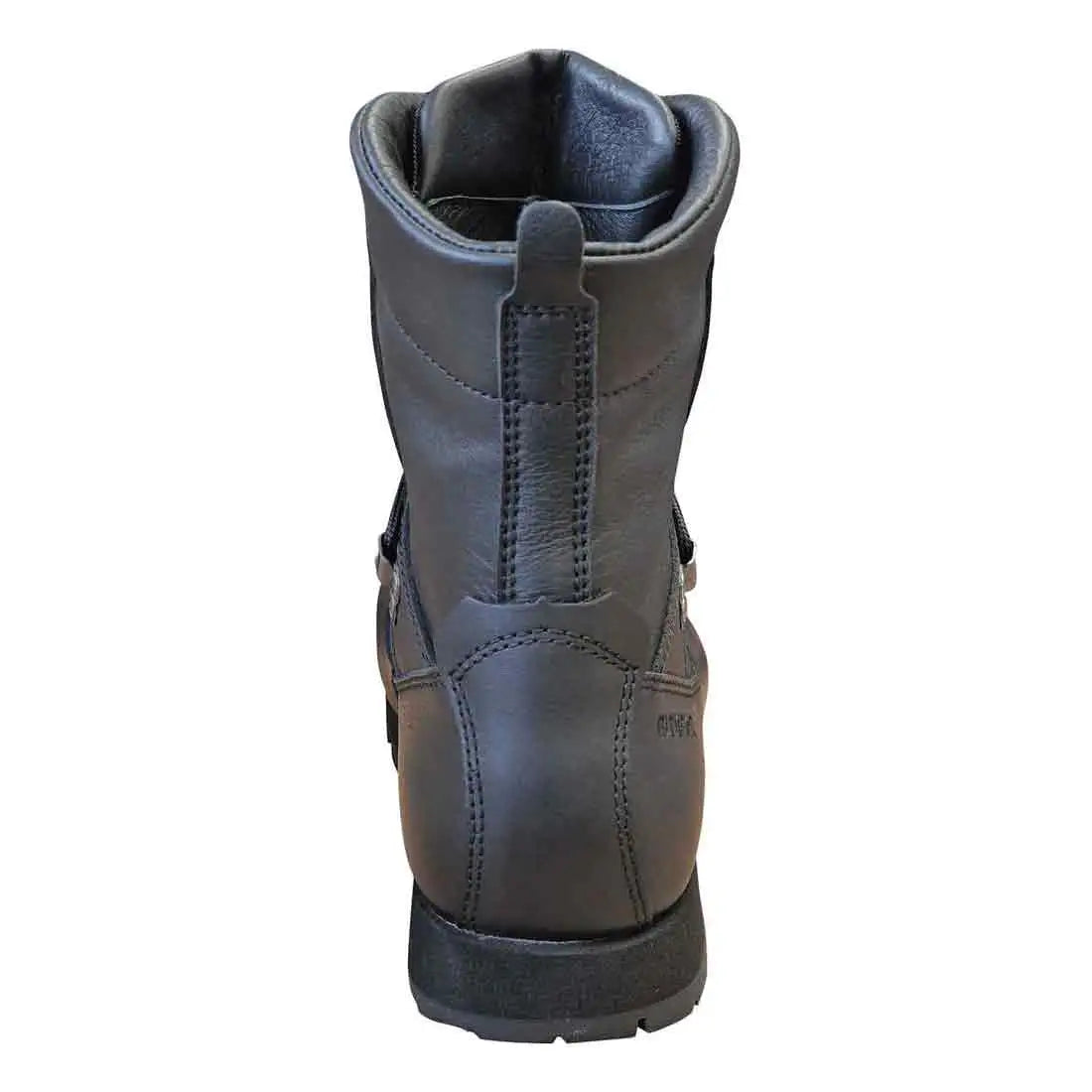Rear view of Altberg Tabbing MK3 Black Police Boot displaying its padded collar, pull-tab, and reinforced stitching for durability in tactical use. from John Bull Clothing