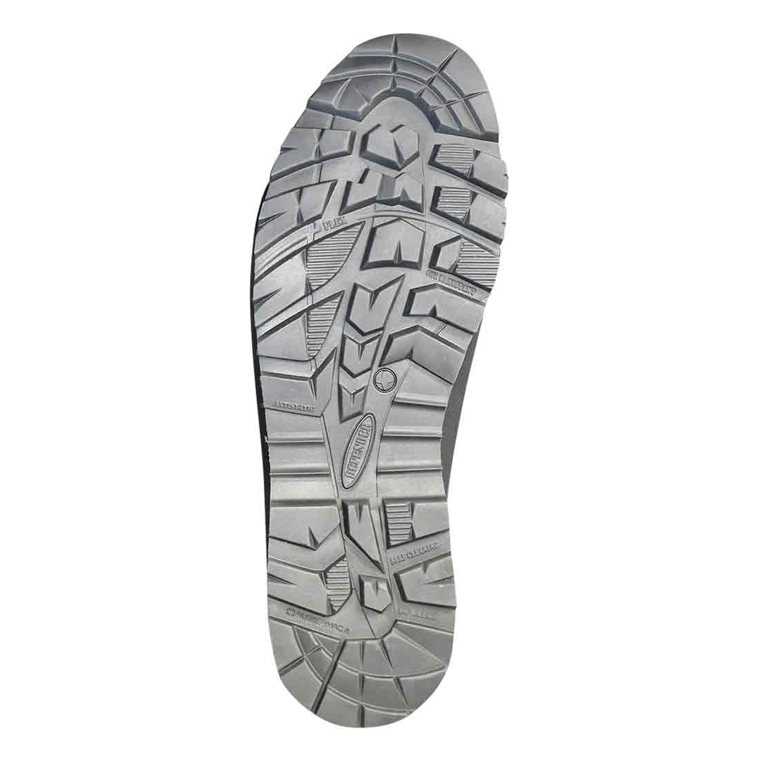 Sole of Altberg Tabbing MK3 Black Police Boot with deep tread pattern for superior grip, stability, and traction on various terrains for law enforcement.