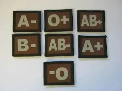 Blood Group Patch in Coyote Tan (Hook and Loop) - John Bull Clothing from John Bull Clothing