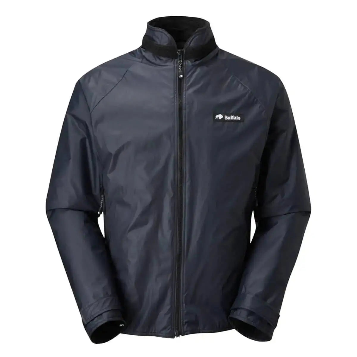 Classic black Buffalo Mens Pertex Belay Jacket with minimalist design, made in the UK for durable outdoor performance. Black from John Bull Clothing