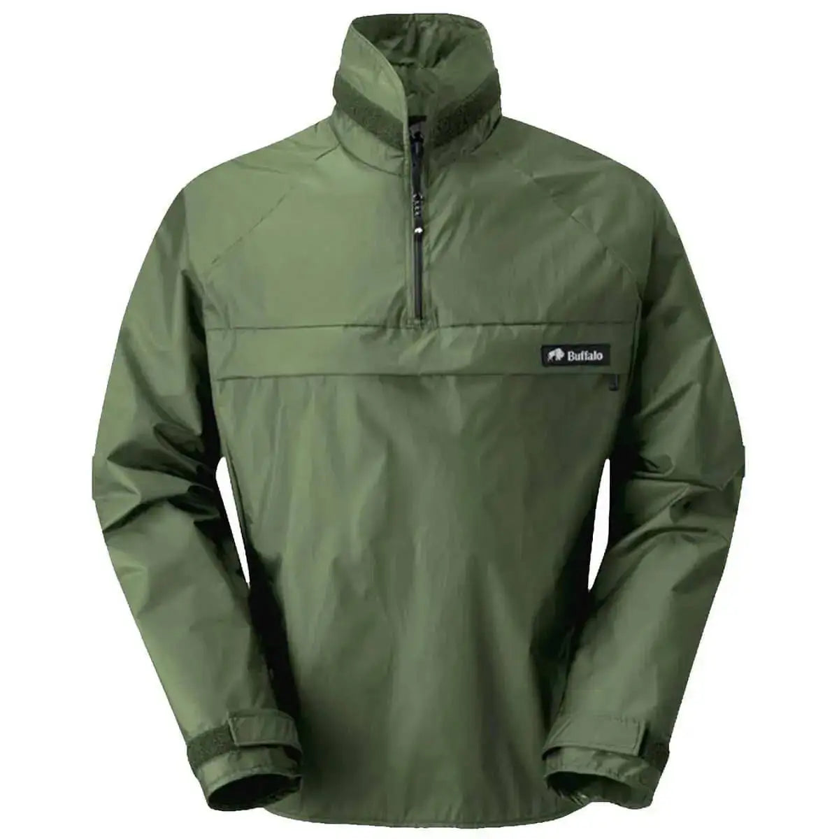 Buffalo Mens Windshirt Jacket in green, designed with a high collar and durable Pertex material for versatile outdoor performance. Olive Green from John Bull Clothing
