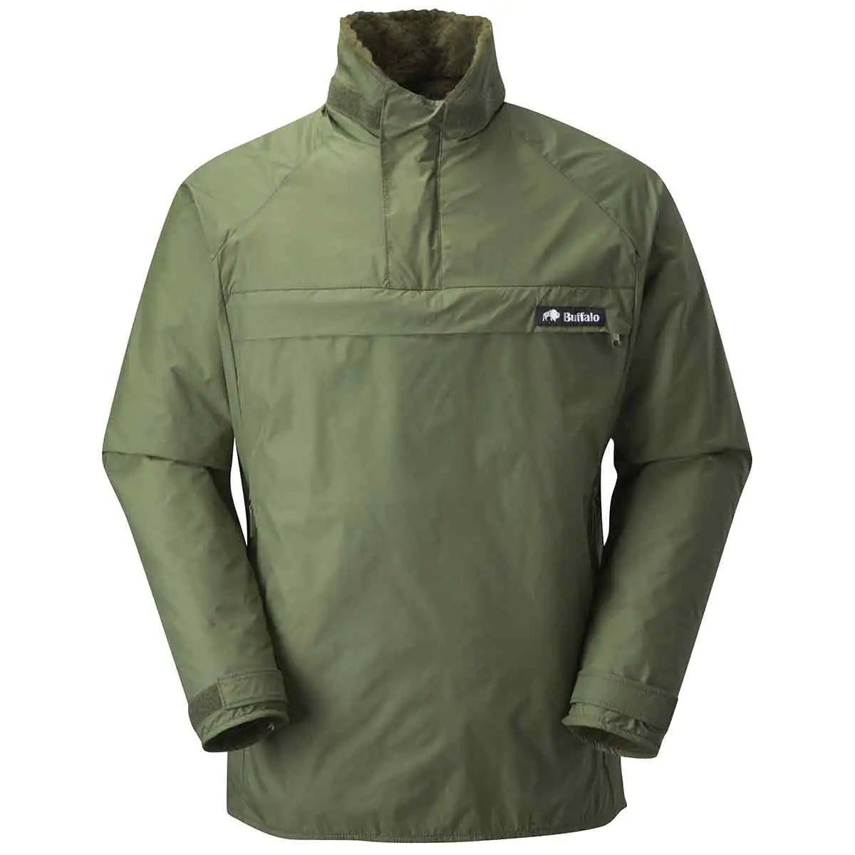 Olive green Buffalo Systems Special 6 Shirt with fleece lining and chest zip pocket, designed for cold and wet outdoor environments. Olive Green from John Bull Clothing