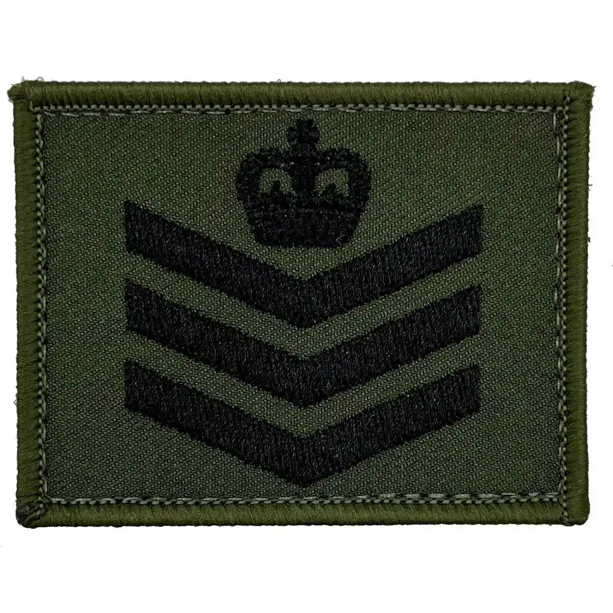 Commando Rank Square Subdued Patch - John Bull Clothing Staff Sergeant (old style Queens Crown) from John Bull Clothing