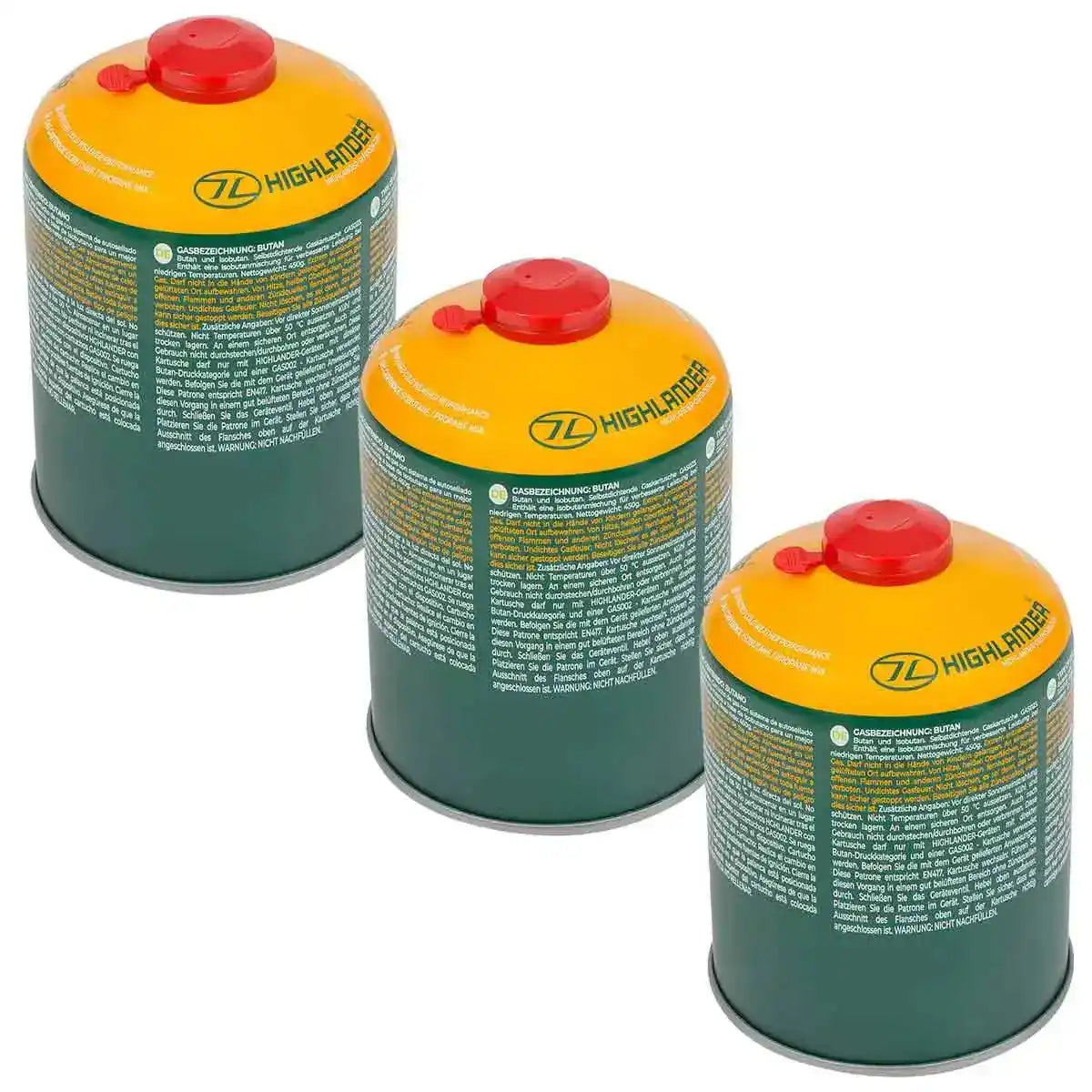 Highlander Valved Camping Gas Cartridge - John Bull Clothing 450g (3 Pack) from John Bull Clothing