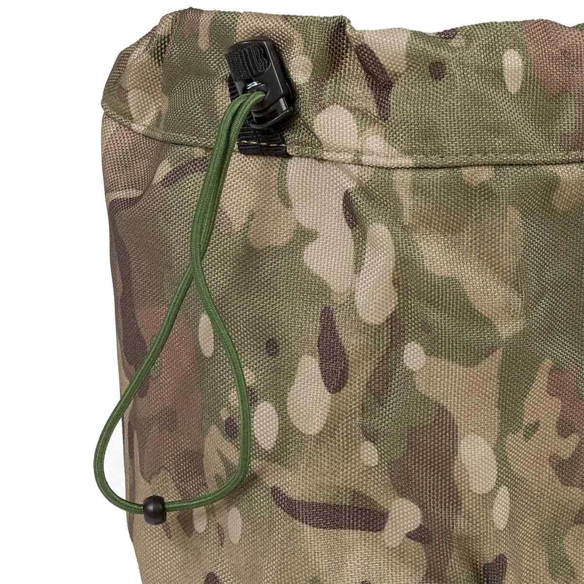 Adjustable drawcord on Highlander Waterproof Leg Gaiters HMTC ensuring a snug fit, ideal for hunting, hiking, and military applications.