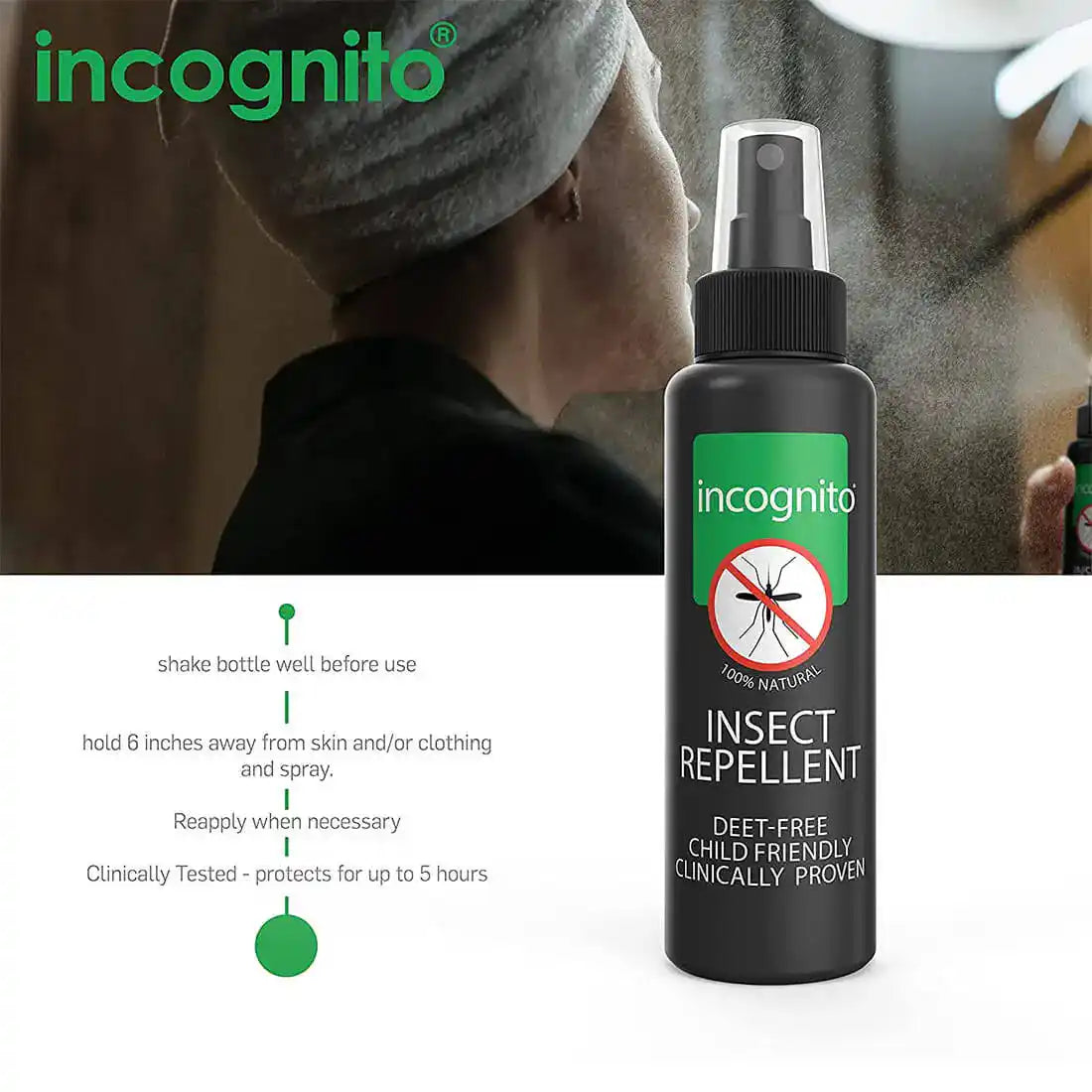 Incognito Deet Free Insect Repellent Spray 100ml - John Bull Clothing from John Bull Clothing