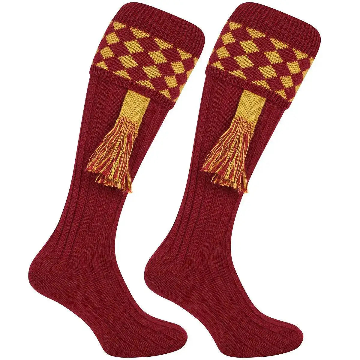 Jack Pyke Harlequin Shooting Sock - John Bull Clothing Burgundy from John Bull Clothing