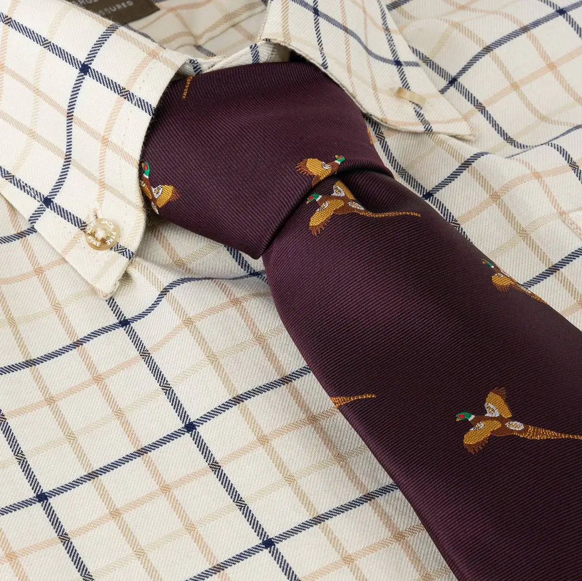Jack Pyke Hunting Tie Pheasant - John Bull Clothing Wine from John Bull Clothing