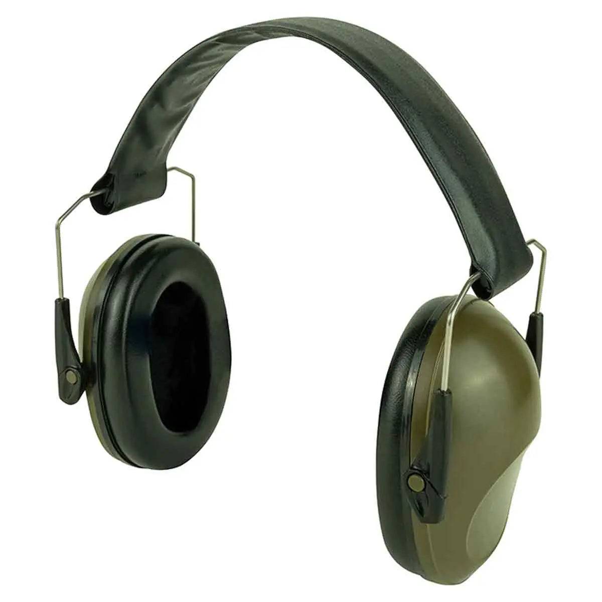 Jack Pyke Passive Ear Defenders featuring cushioned ear cups and adjustable headband for comfort and noise reduction in outdoor shooting sports.