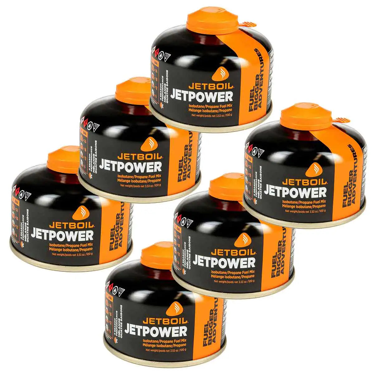 Jetboil Jetpower Gas Fuel Cartridge - John Bull Clothing 100g (6 Pack) from John Bull Clothing