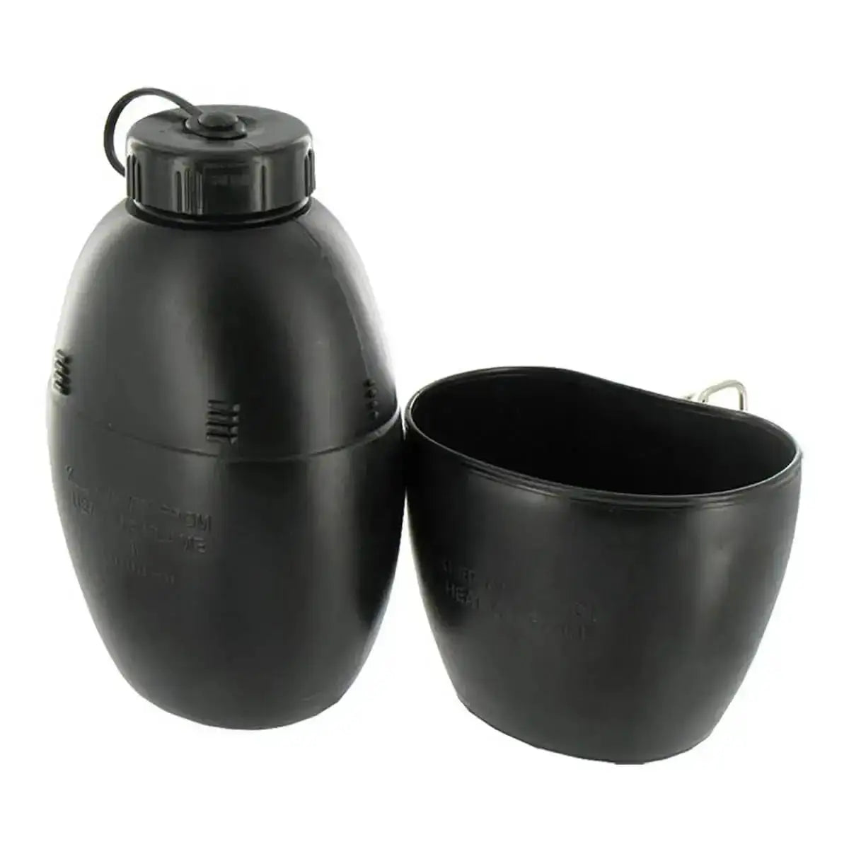 Kombat 58 Pattern Black Water Bottle and Mug Canteen - John Bull Clothing from John Bull Clothing