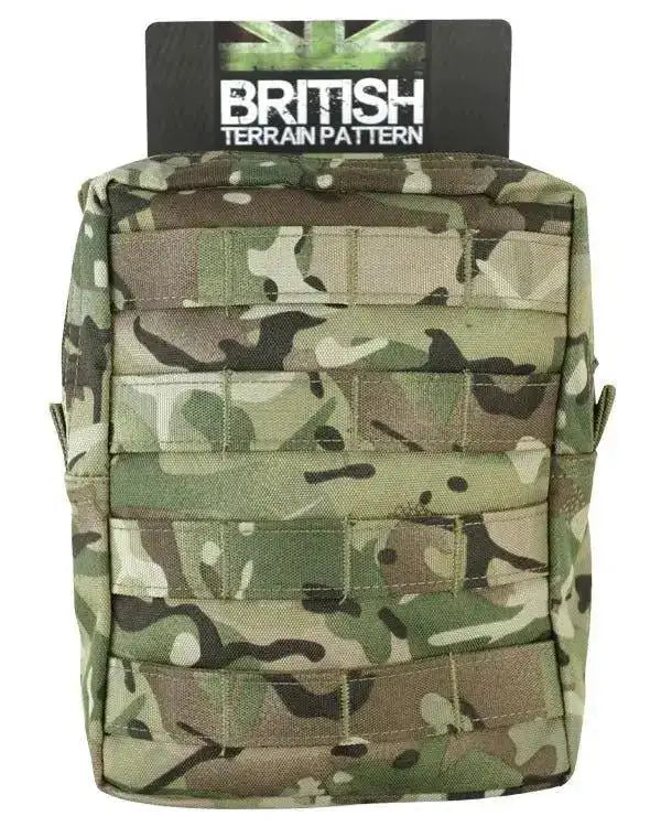 Kombat Large Utility Pouch Multicam with Molle compatibility, designed for military and outdoor use. Features durable fabric in a Multicam camouflage pattern. from John Bull Clothing