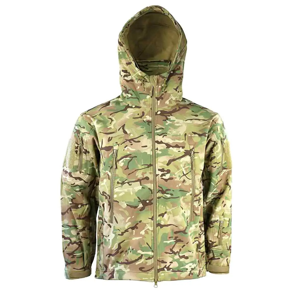 Kombat Patriot Soft Shell Jacket Front with Hood from John Bull Clothing