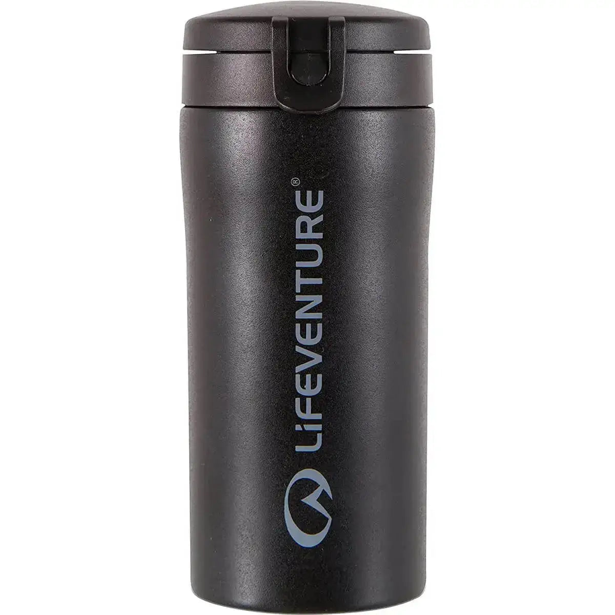 LifeVenture Flip Top Thermal Mug Black - John Bull Clothing from John Bull Clothing