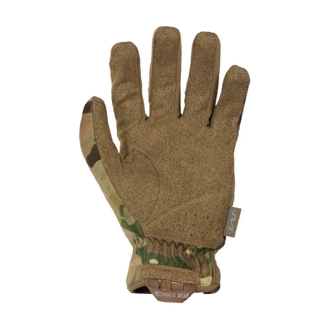 Palm view of Mechanix Fastfit Tactical Multicam Gloves showing textured grip and reinforced stitching for tactical performance and durability. from John Bull Clothing