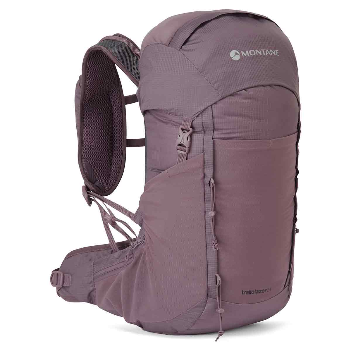 Montane Trailblazer 24L Womens Rucksack in dusky purple, designed for female outdoor enthusiasts with ergonomic fit and multiple storage options.