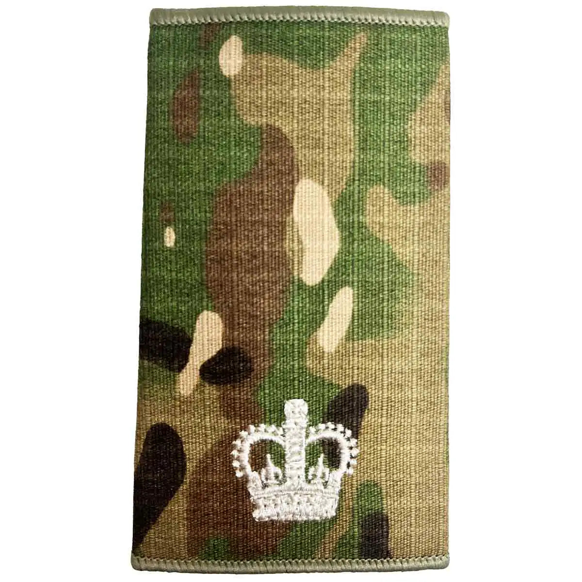 Multicam Rank Slide with single ivory crown, indicating colonel rank, MOD specification Cordura slide by John Bulls. from John Bull Clothing