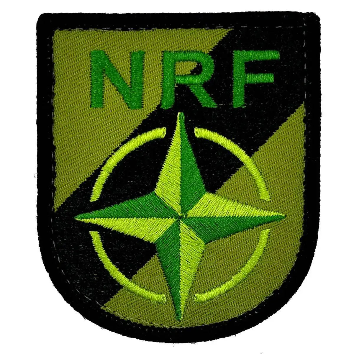 Nato Response Force TRF subdued hook & loop patch with embroidered green and black tactical design. Military uniform accessory made to MoD colors. from John Bull Clothing