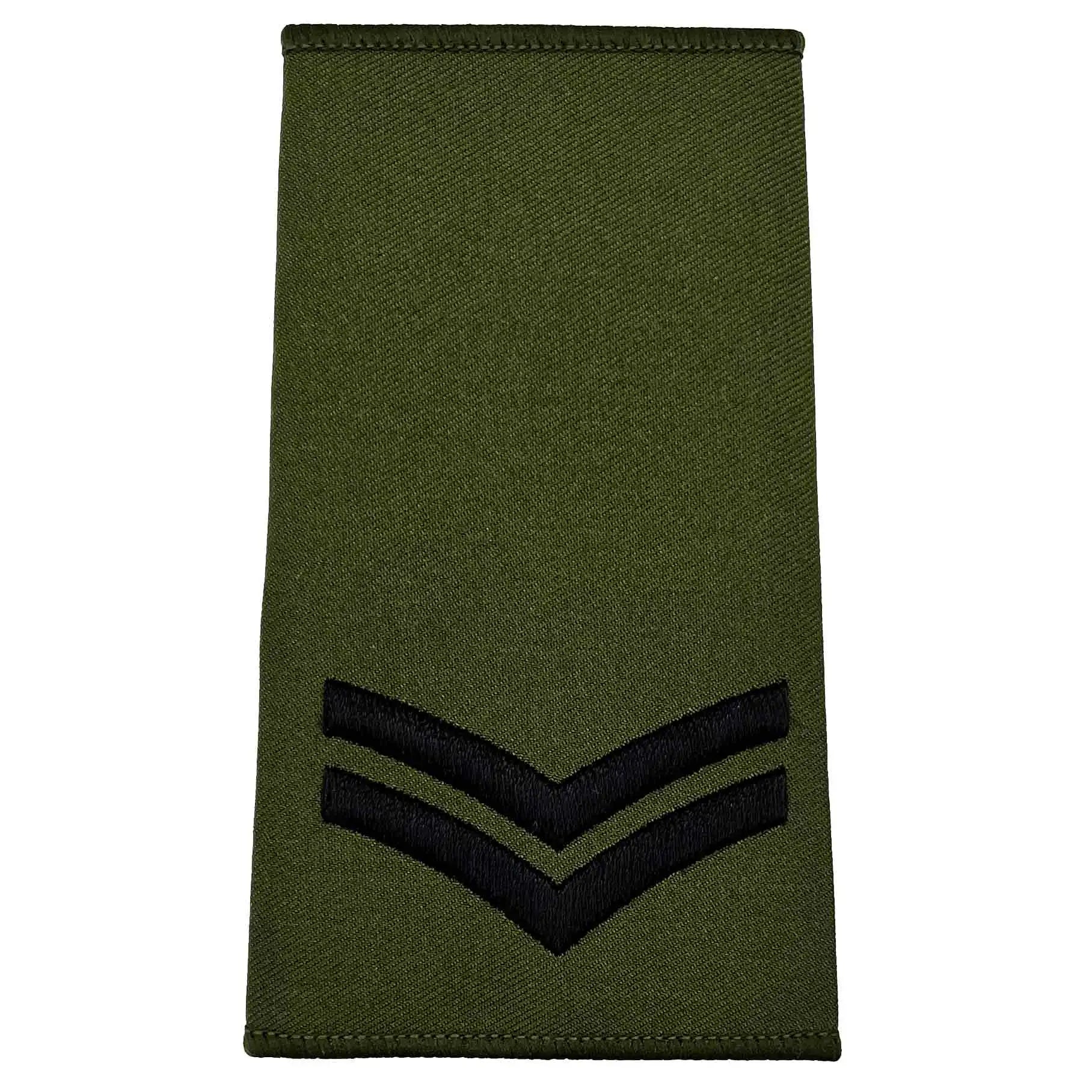 Olive Green Rank Slides with Black Embroidery (Pair) - John Bull Clothing Corporal from John Bull Clothing