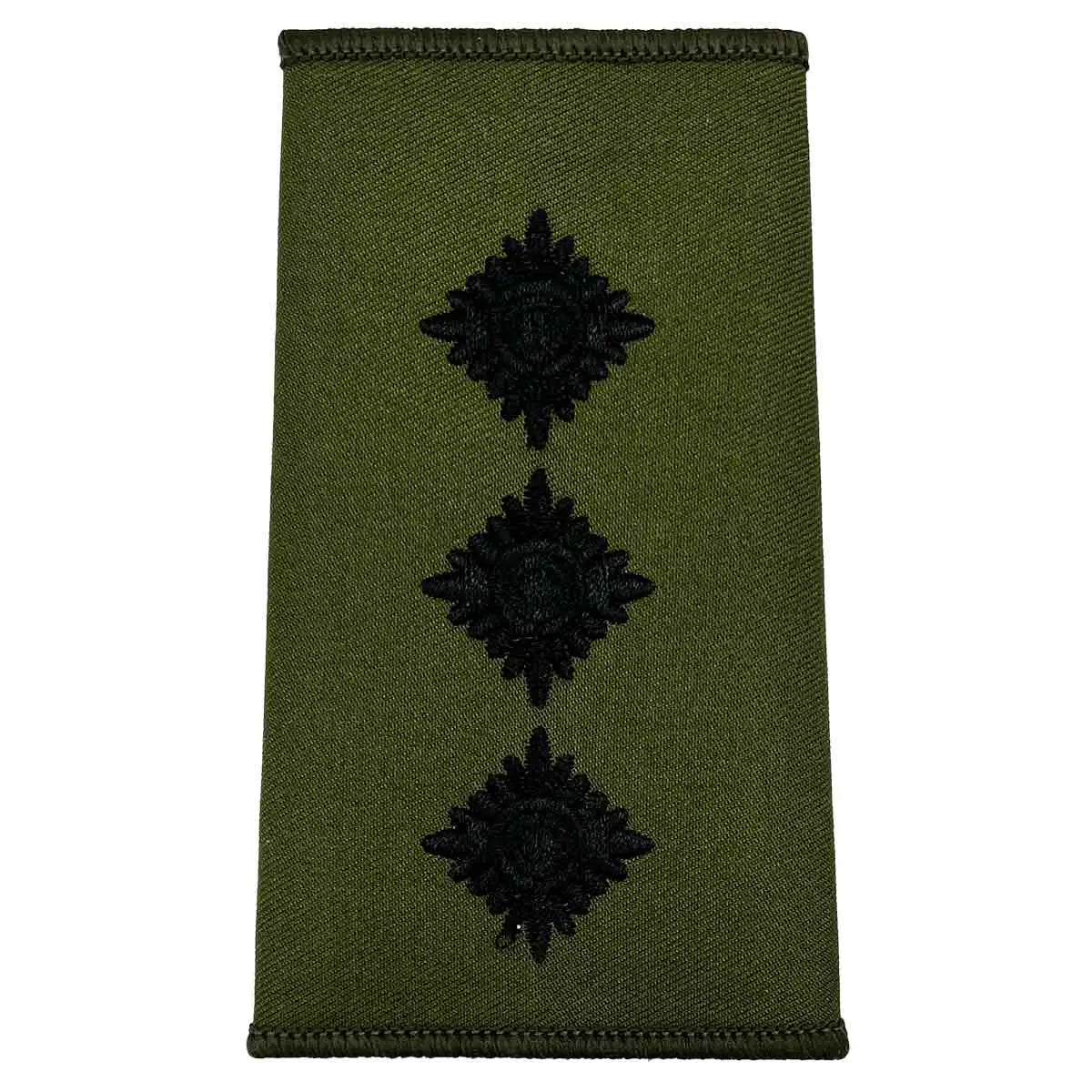 Olive Green Rank Slides with Black Embroidery (Pair) - John Bull Clothing Captain from John Bull Clothing