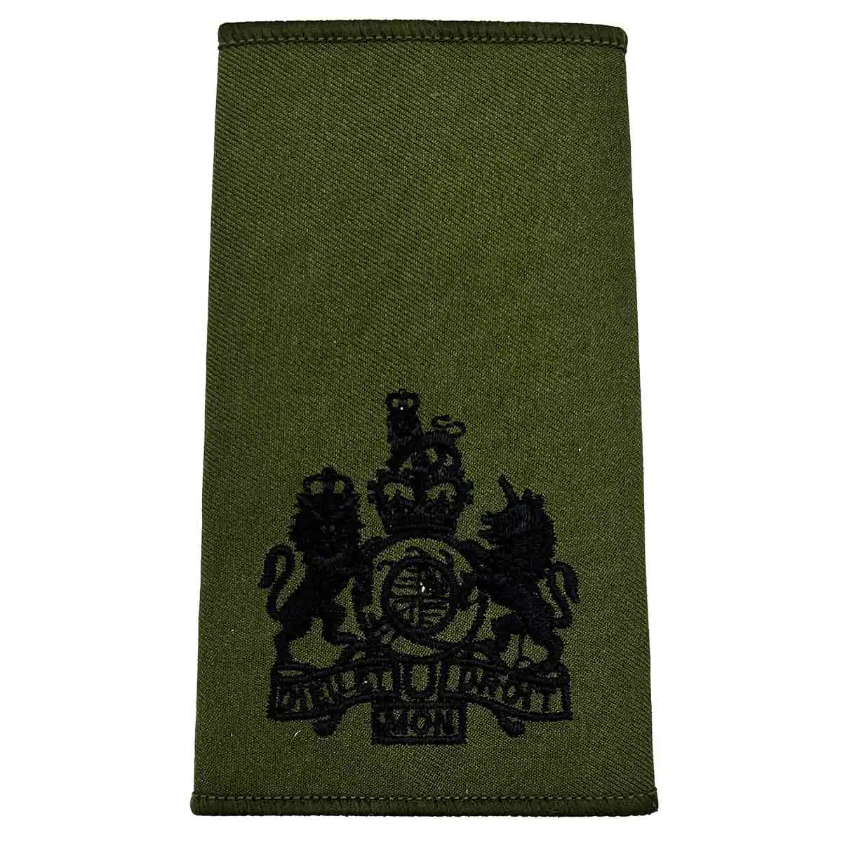 Olive Green Rank Slides with Black Embroidery (Pair) - John Bull Clothing from John Bull Clothing