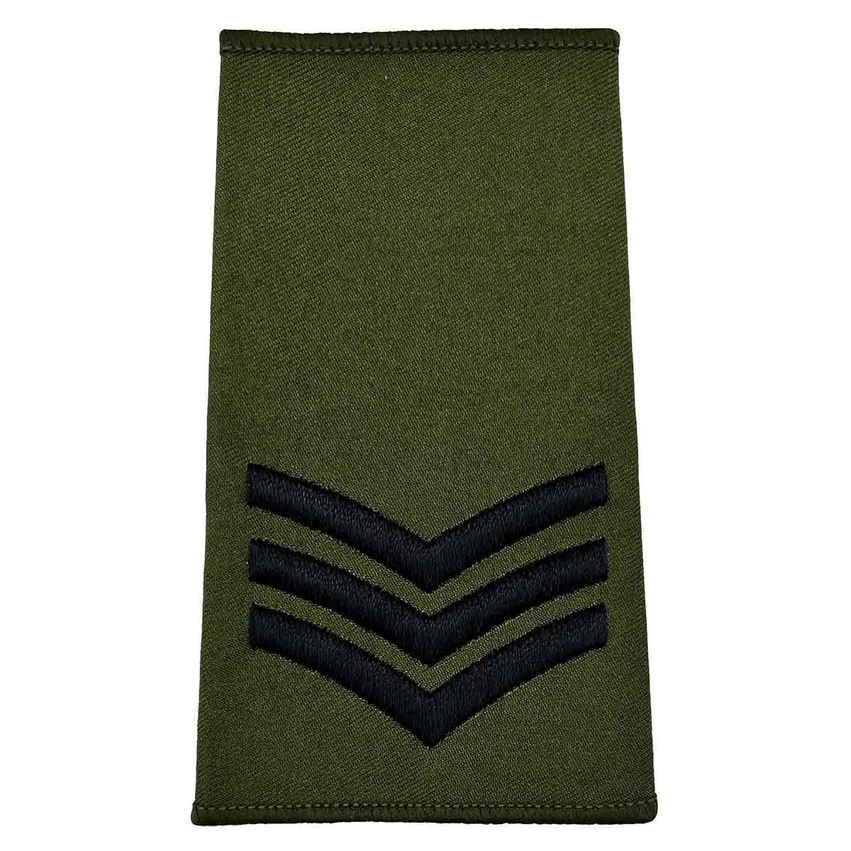 Olive Green Rank Slides with Black Embroidery (Pair) - John Bull Clothing Sergeant from John Bull Clothing