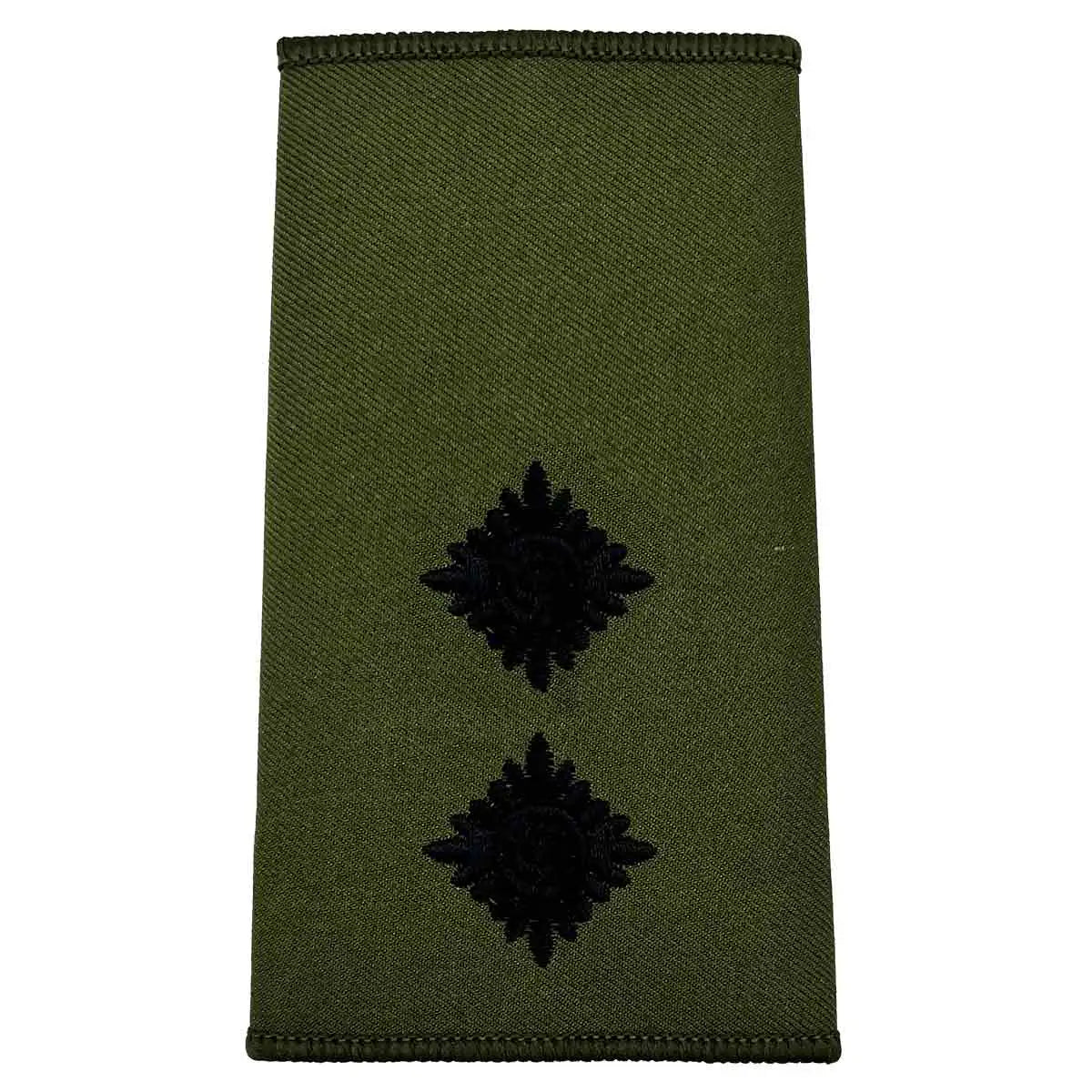 Olive Green Rank Slides with Black Embroidery (Pair) - John Bull Clothing LT from John Bull Clothing