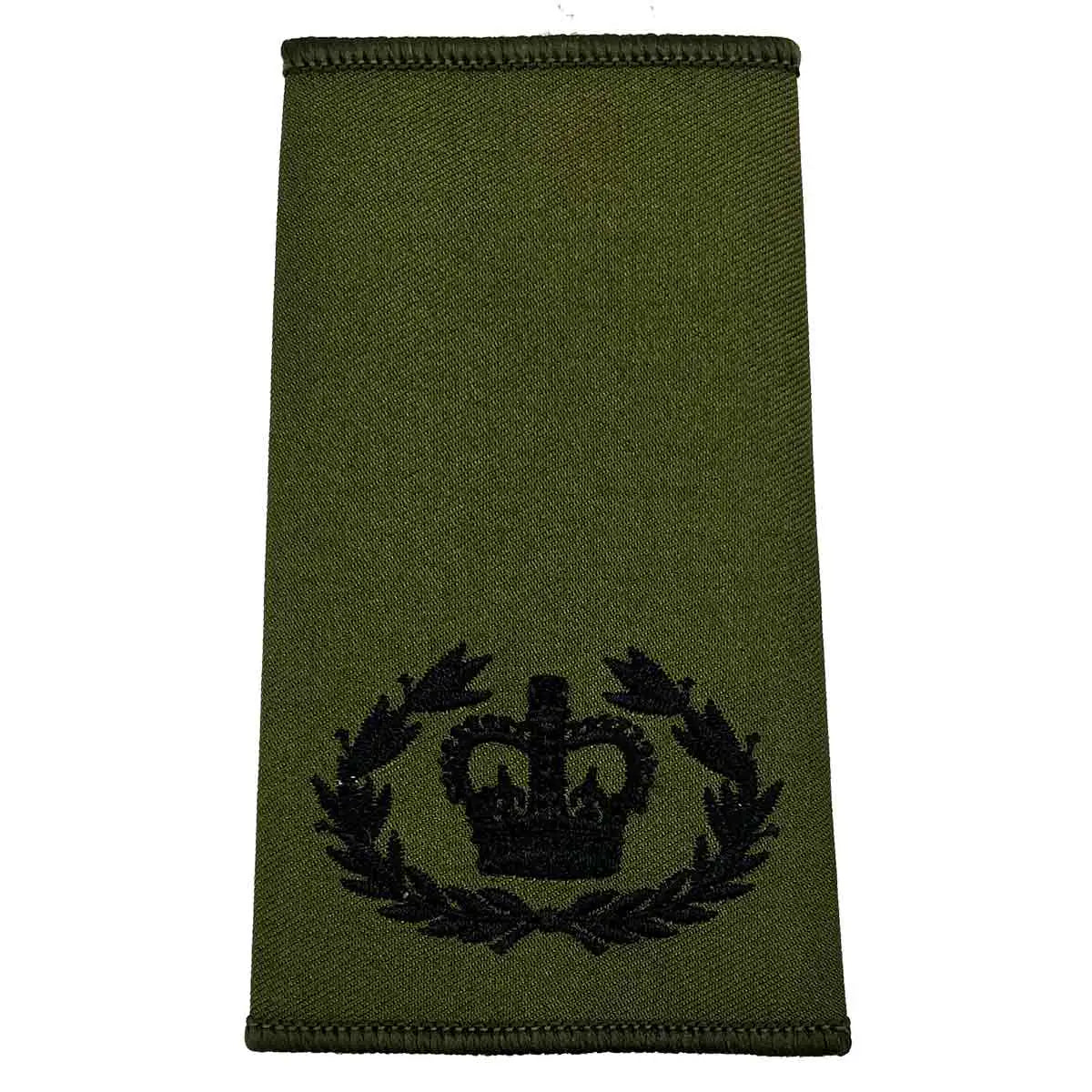 Olive Green Rank Slides with Black Embroidery (Pair) - John Bull Clothing from John Bull Clothing