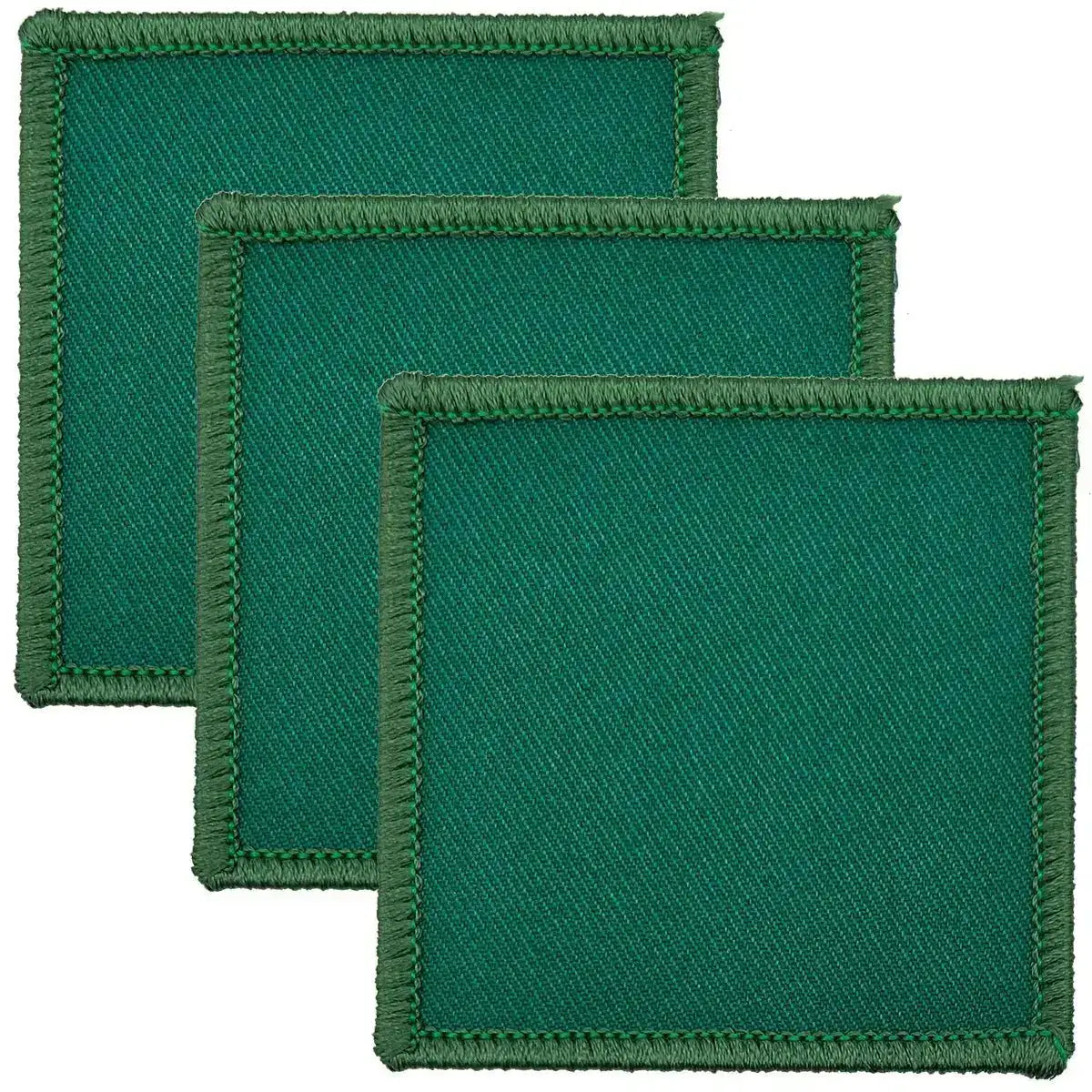 Green Para DZ TRF 6cm x 6cm patches in a set of three, featuring hook & loop backing for tactical military apparel. Green 3 Para from John Bull Clothing
