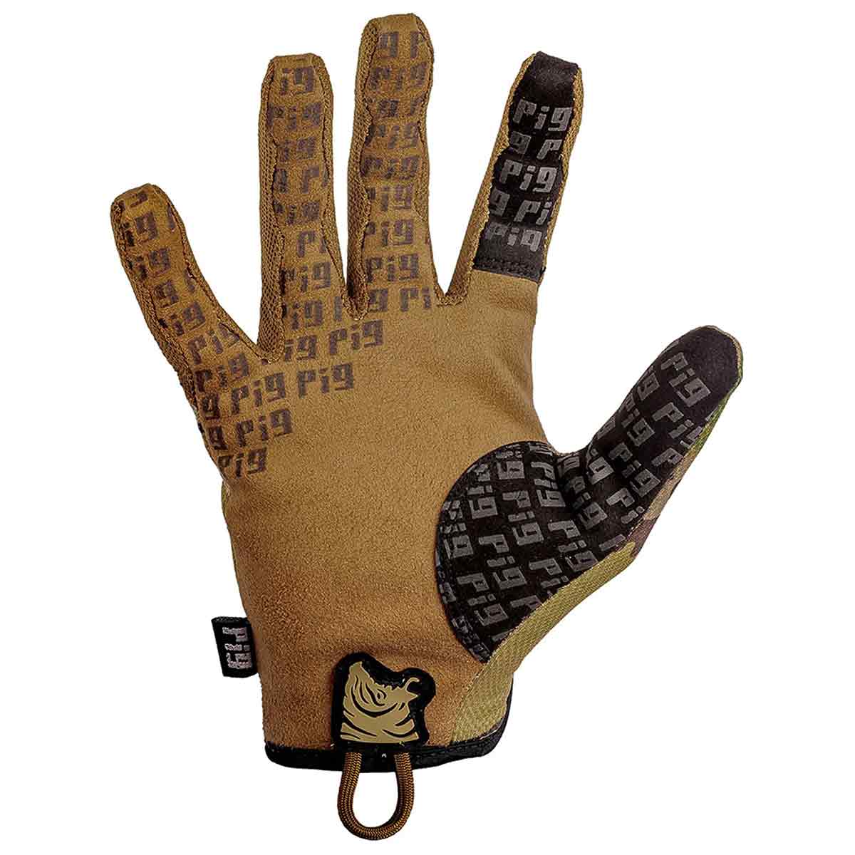 Palm view of the PIG FDT Delta Utility Glove in Coyote Brown, showcasing grip-enhancing material and breathable fabric for high-performance use.