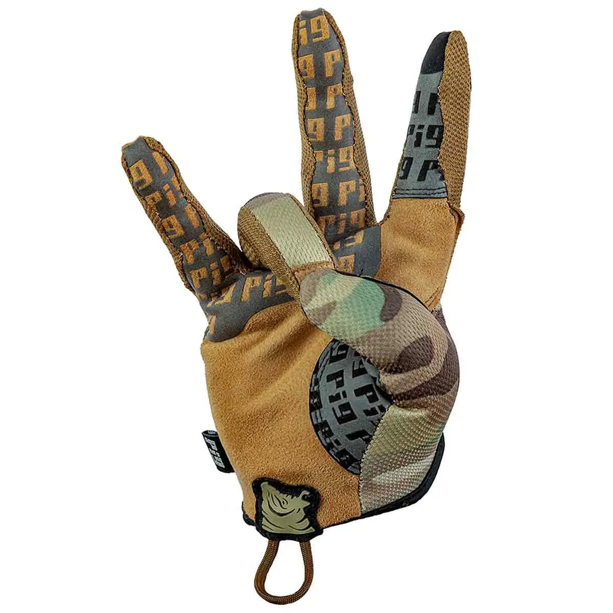 PIG FDT Delta Utility Shooting Glove Multicam showcasing flexible design with loop for easy storage. Optimized for dexterity and firearm handling. from John Bull Clothing