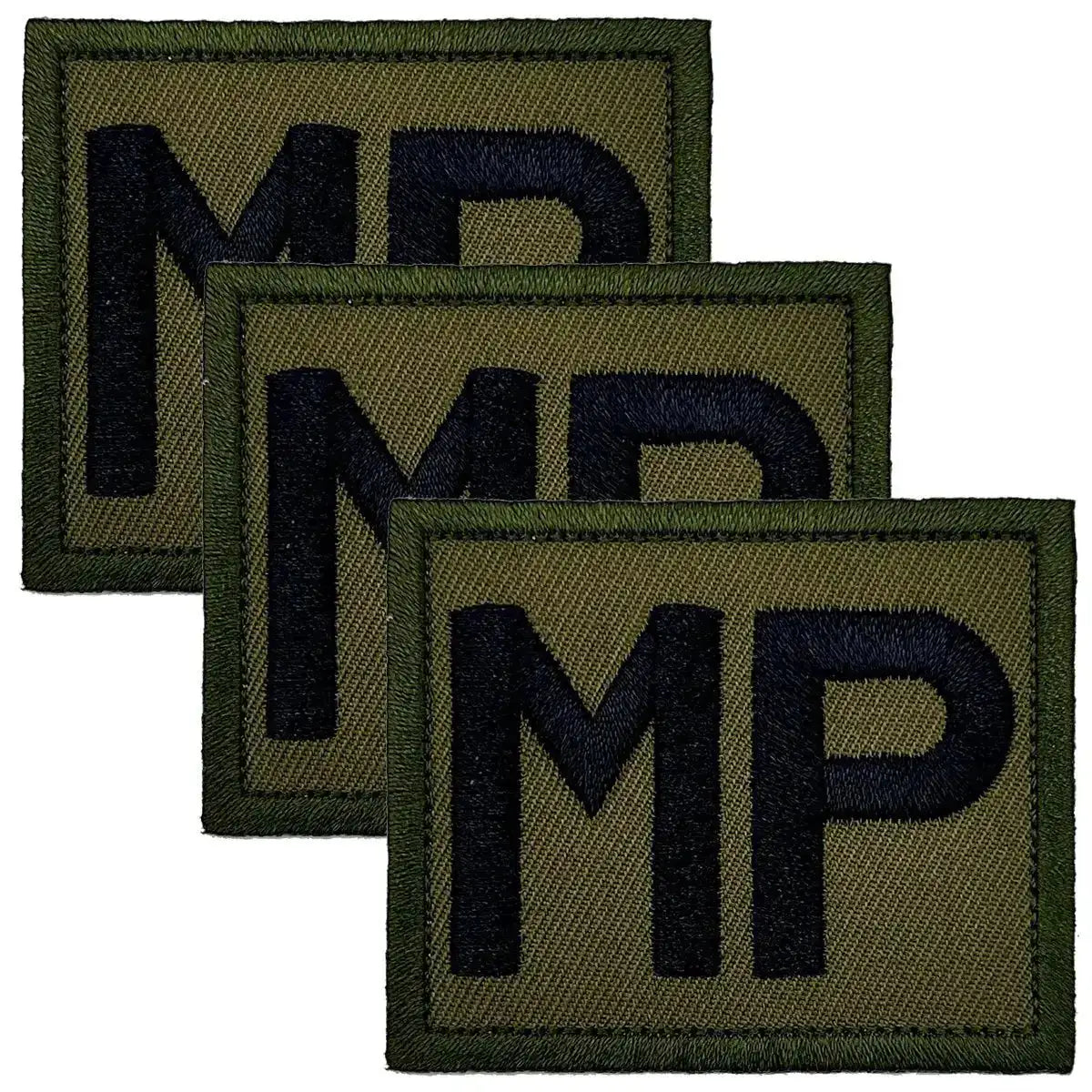 Royal Military Police TRF subdued green patch with black MP embroidery, iron or sew on for military uniform use. Green/Black from John Bull Clothing
