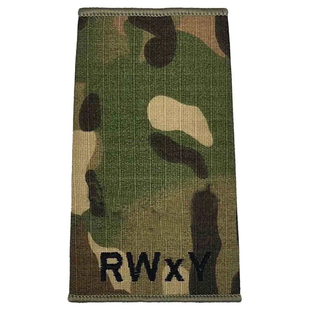 Plain Royal Wessex Yeomanry RWxY Multicam rank slide with no insignia, made from durable Cordura fabric for military uniforms. Private from John Bull Clothing