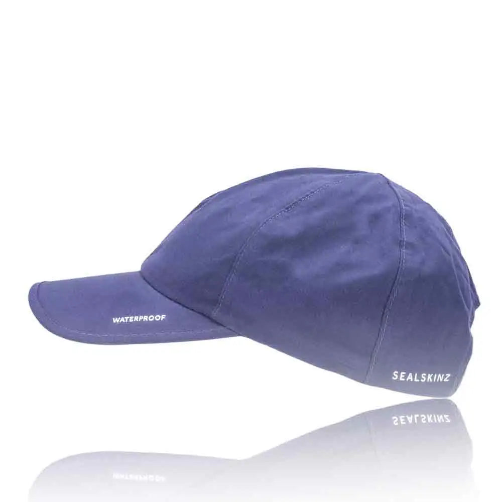 Sealskinz Waterproof All Weather Baseball Cap in navy with a sleek, minimalist design. Provides excellent protection against rain and wind. from John Bull Clothing