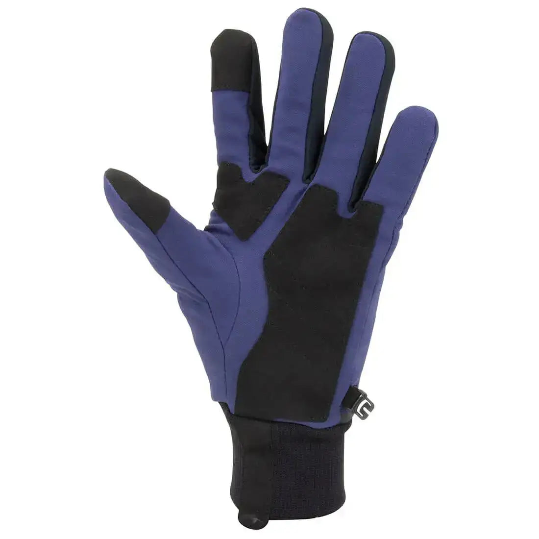 Palm view of the Sealskinz Waterproof All Weather Glove in blue, showcasing grip-enhancing suede material and reinforced stitching for durability. from John Bull Clothing