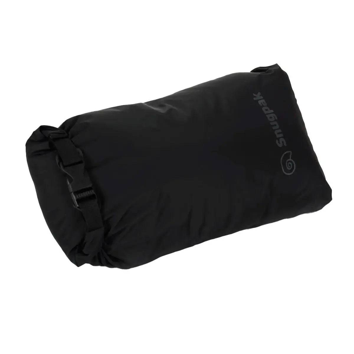 Snugpak Dri-Sak Waterproof Dry Bag in black, featuring a roll-top closure and durable nylon material for secure waterproof storage.
