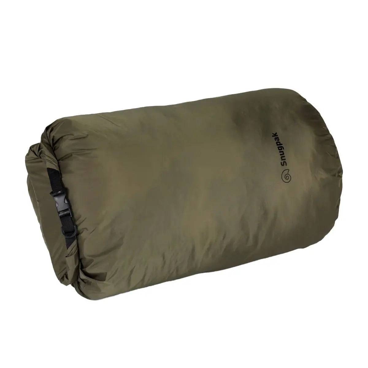 Large olive green Snugpak Dri-Sak Waterproof Dry Bag, designed for outdoor enthusiasts needing secure and waterproof storage solutions.