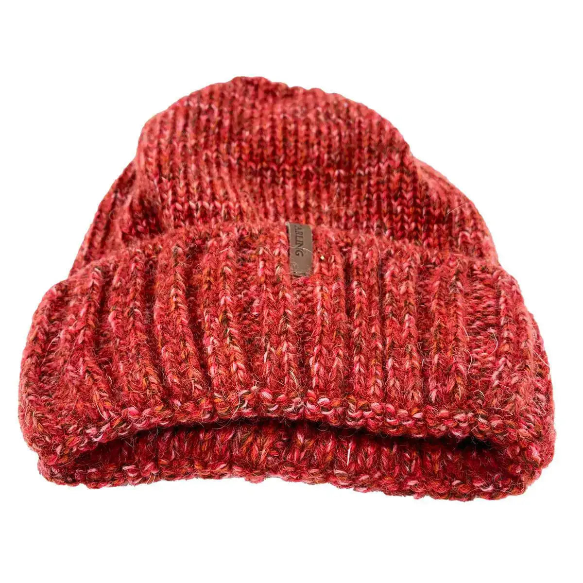 Starling Unisex Turnup Beanie Hat B069 - John Bull Clothing Red from John Bull Clothing