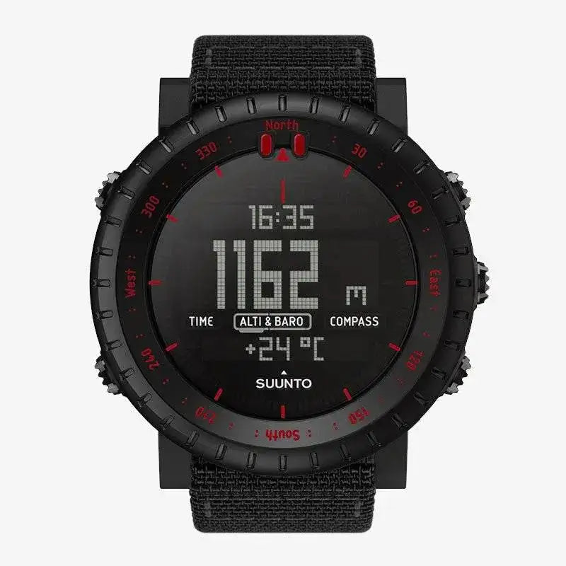Suunto Core All Black Tactical GPS Watch - John Bull Clothing Red from John Bull Clothing