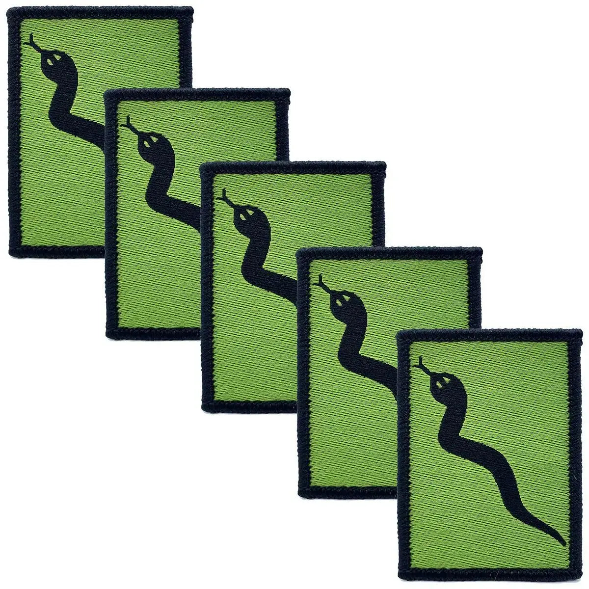 Pack of five 101 Logistic Brigade TRF iron or sew on patches with black snake motif, suitable for military uniform customization.