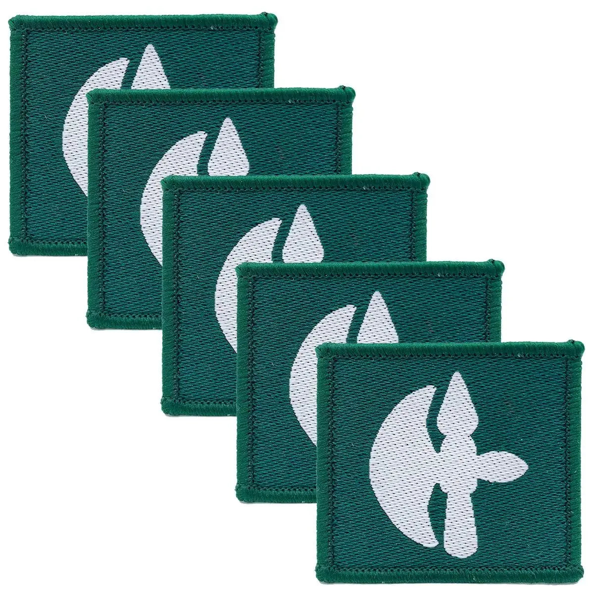 Pack of five 102 Logistic Brigade TRF Hook & Loop Backing patches with regulation pattern design, perfect for military uniform customization.