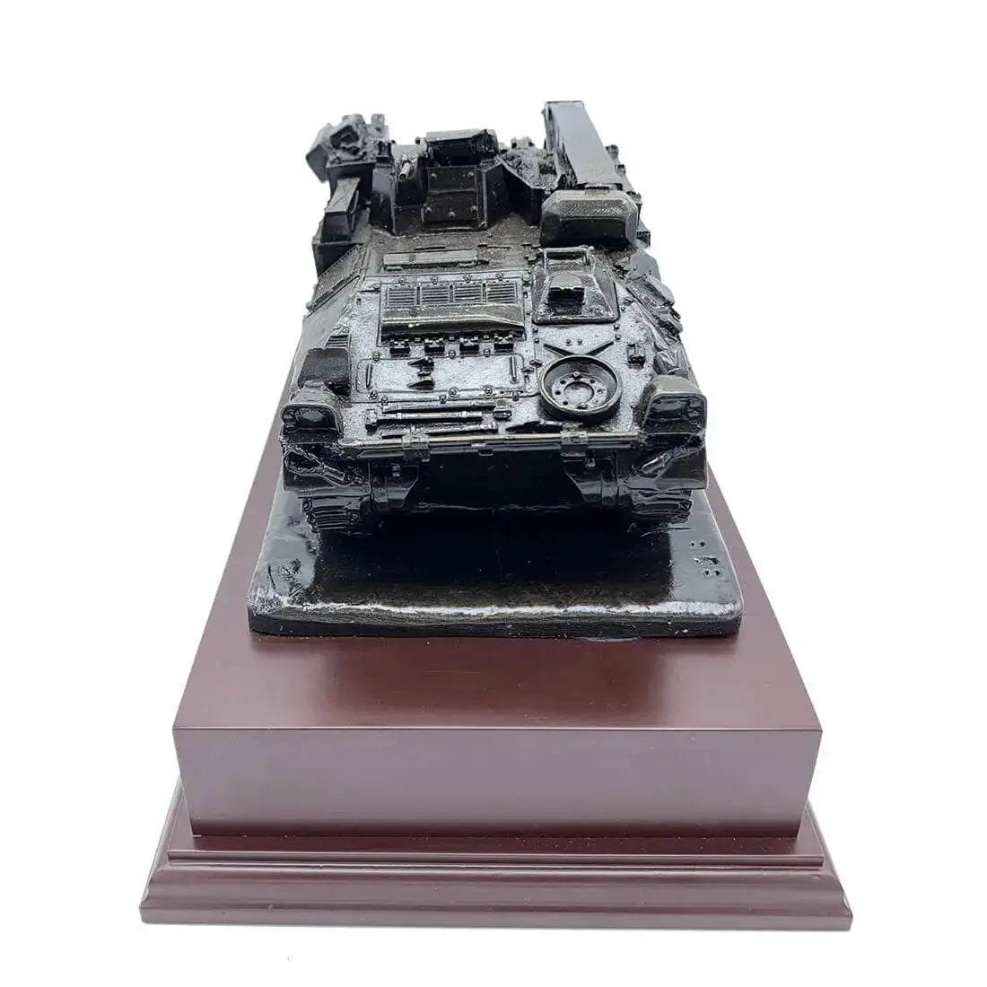 Front view of 512 Recovery Vehicle Bronze Resin Statue | John Bulls showing intricate detailing of the armored vehicle's structure and components.